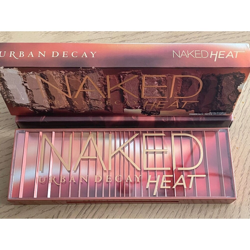 Urban Decay Naked Heat Eyeshadow Palette Full Size Double Ended Brush New in bo